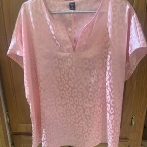 SHEIN Light Pink Animal Print Blouse